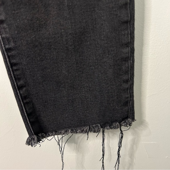 L’Agence Black Button Fly High Rise Raw Hem Straight Leg Jeans - Picture 2 of 7